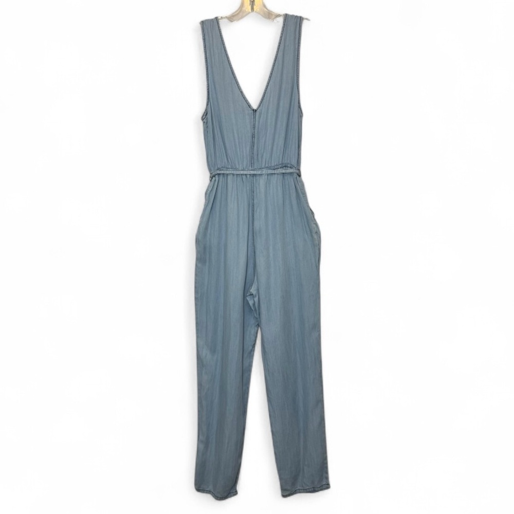 Altar’d State Chambray Tencel Jumpsuit Small Sleeveless Tie Waist - Picture 10 of 15